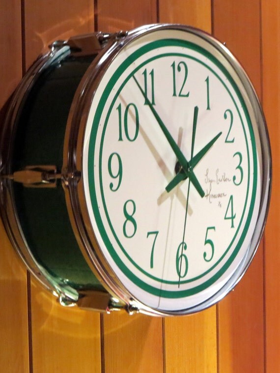 Re perposed snare drums Wall hanging clock by DrumClocks on Etsy