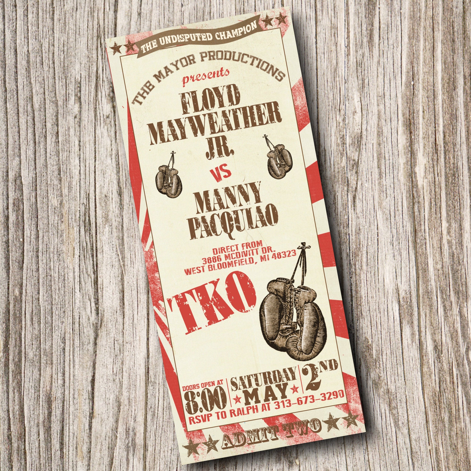 Boxing Party Invitations 8