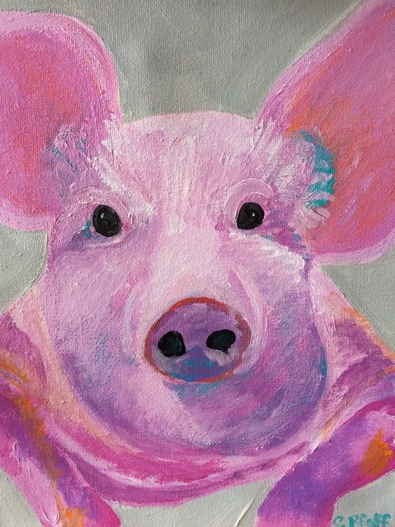 Lola Pig 8x10 acrylic paint on canvas