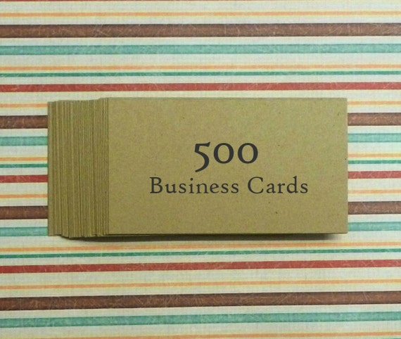 500 Kraft Business Cards Business Card Kraft Cards Blank