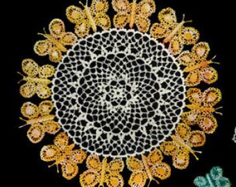 The Butterfly Crochet Doily Pattern Vintage Doily Pattern Vintage Crochet Instant Download PDF