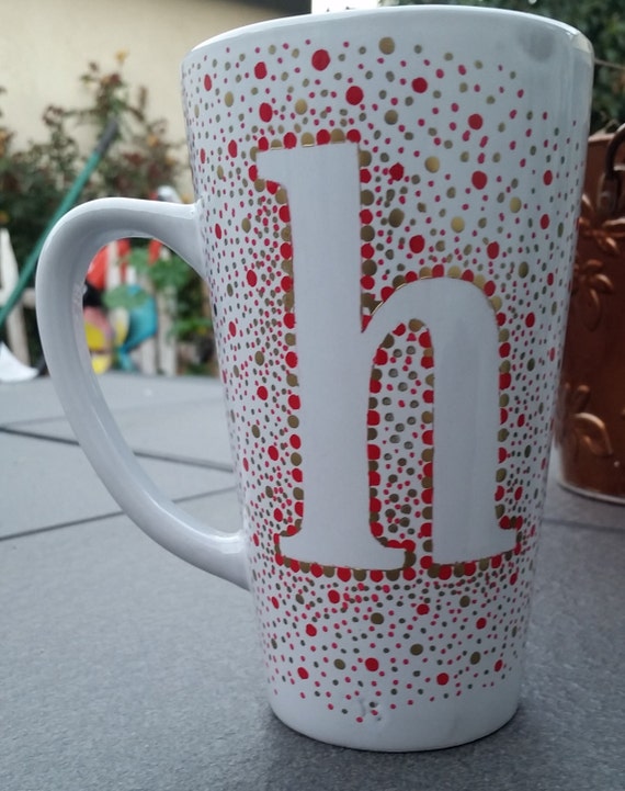 Coffee Mugs with Initials Personalized Handcrafted Gift