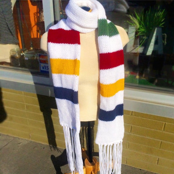 Hudson Bay Inspired Knit Scarf by AnniePants on Etsy
