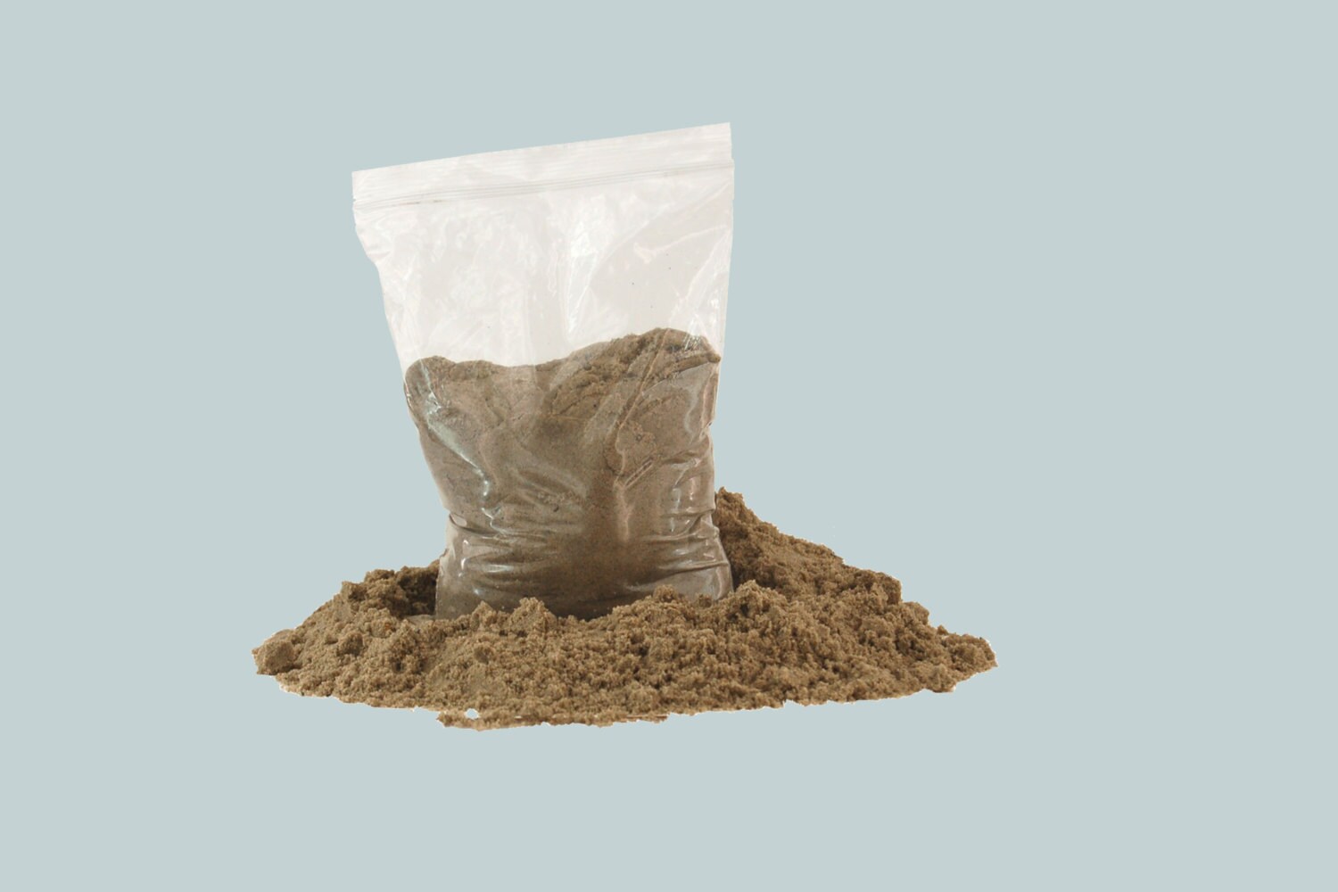 some sand in a ziplock bag