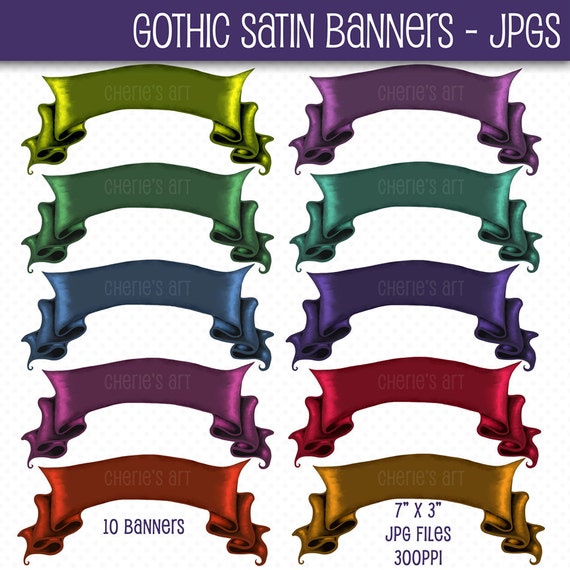 Gothic Banners JPG Clip Art Halloween Banners Banner