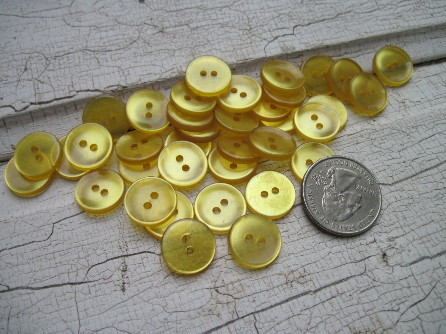 golden yellow buttons set of 50 by Earthgatherings on Etsy
