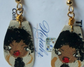 Hand-painted Mini Earrings  - My Favorite Gold Hoops