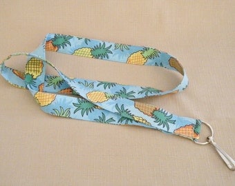 Pineapples - handmade fabric lanyard
