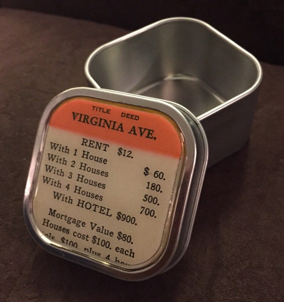 VIRGINIA AVENUE Vintage Monopoly Game Property Card Altered
