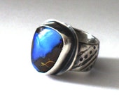 Opal Ring Sterling Silver, Opal Rings For Women, Opal Ring Silver, Australian Boulder Opal, Blue Opal silver ring, Blue Gemstone, Opal Ring Sterling Silver, Opal Rings For Women, Opal Ring Silver, Australian Boulder Opal, Blue Opal silver ring, Blue Gemstone,