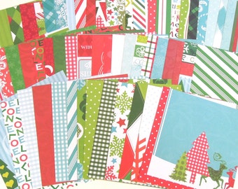Recollections Bright Christmas Cardstock Paper - Printed Paper - Set of 42 - 6 x 6 Inches