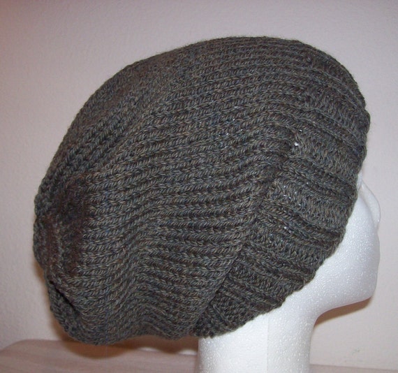 Wool Hipster Beanie Slouchy Knit Hat by CreativeHandknits