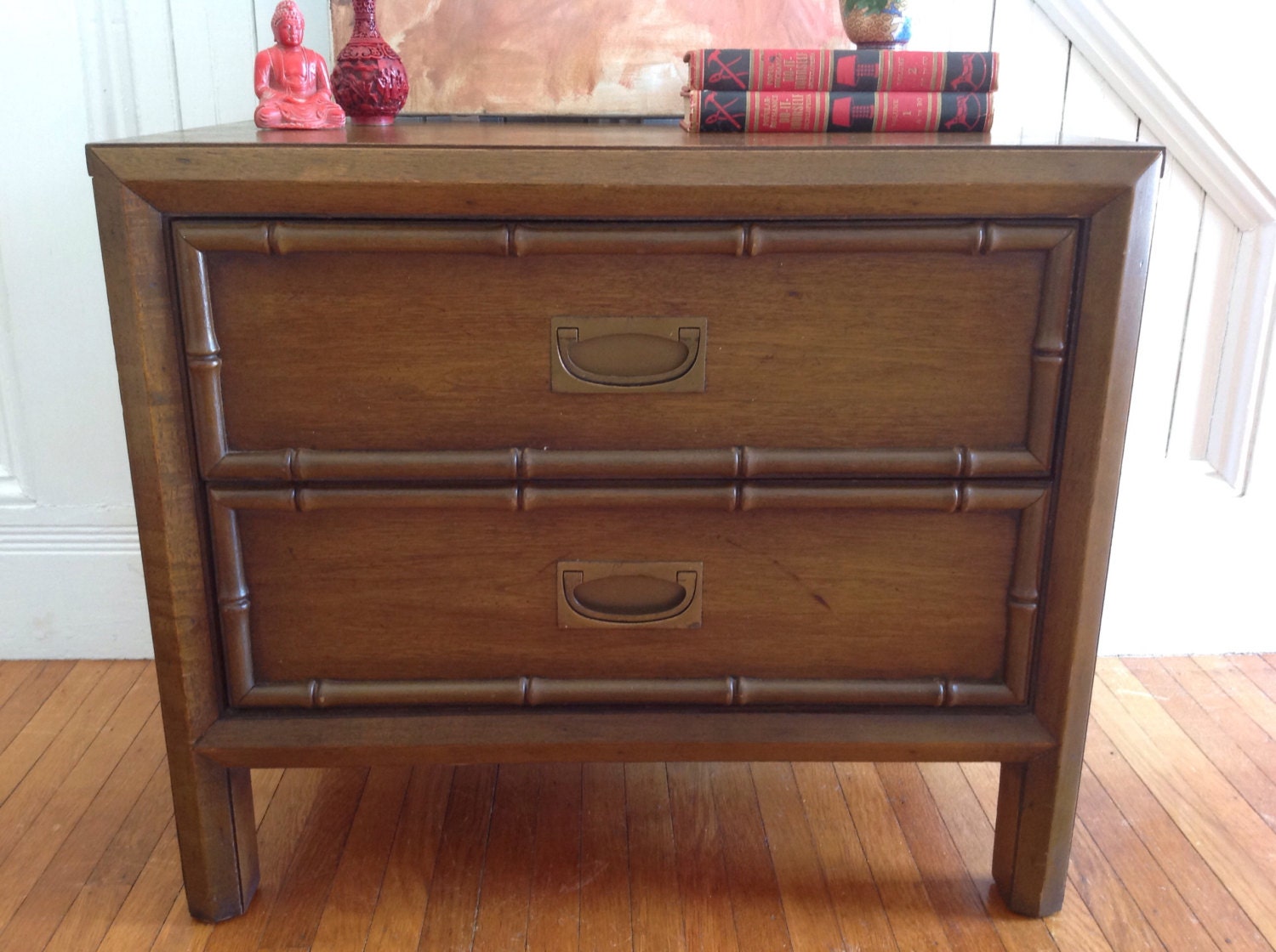 vintage bamboo nightstand