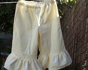 Bohemian Palazzo Pantaloons Girls 6 - 16 Cotton Flannel Ruffled Bloomers Custom made