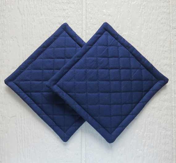 Set of 2 Dark Navy Blue Quilted Pot Holders by LMTCreativeDesigns
