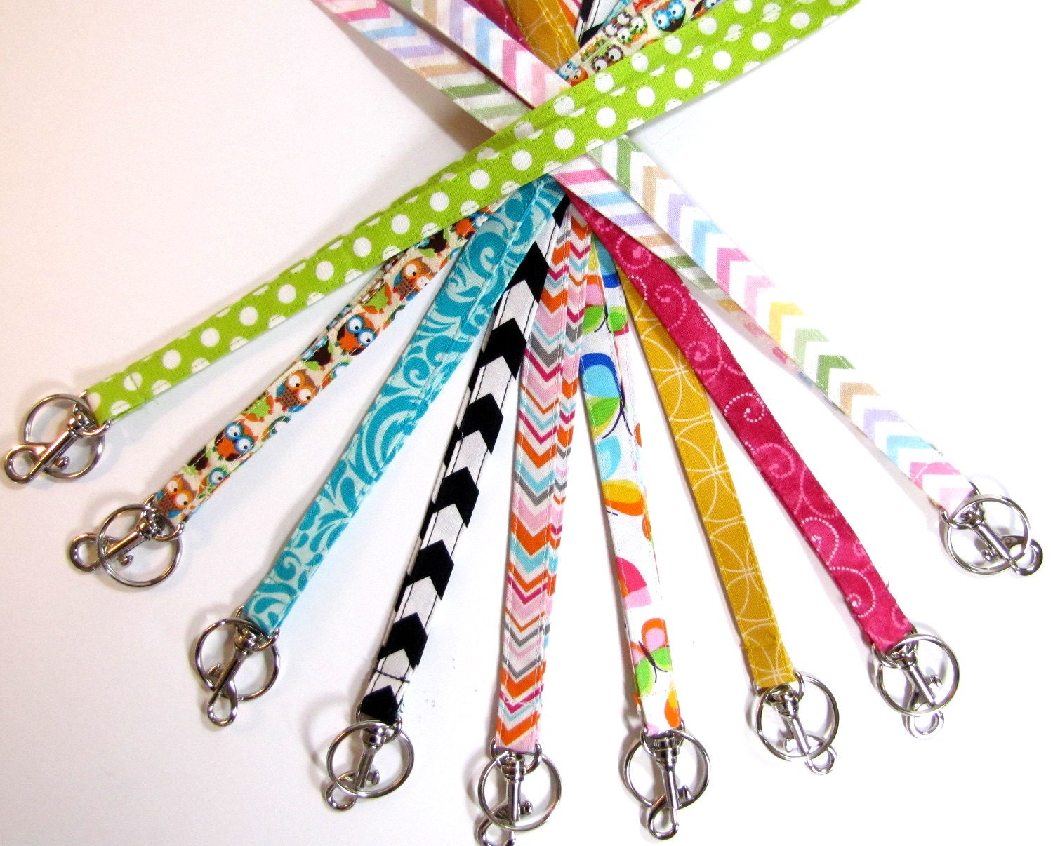 Fabric Lanyards 1/2 or 3/4 Inch Wide Chevron Lanyards