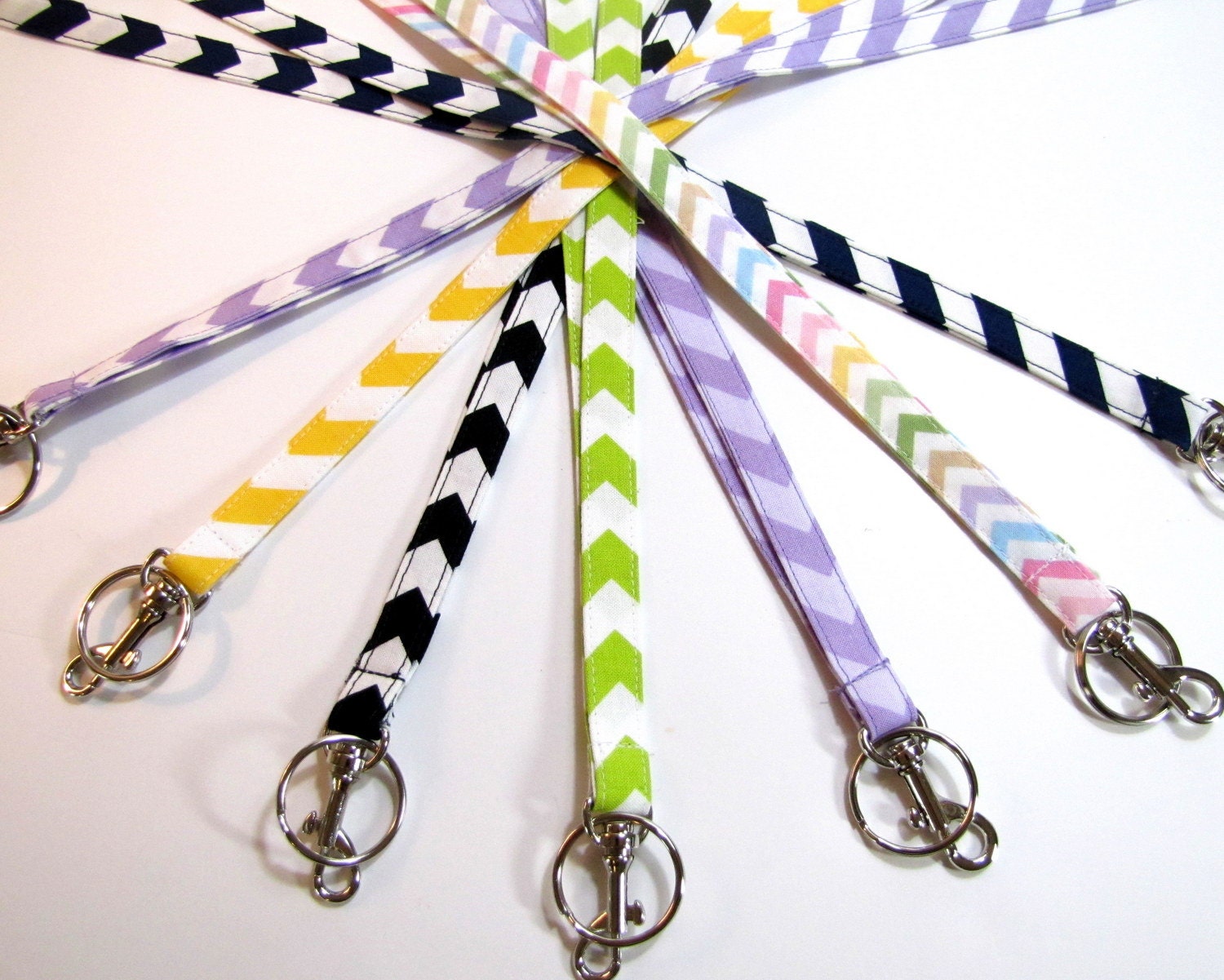 Fabric Lanyards Chevrons & Solid Colors 1/2 or 3/4 Inch Wide