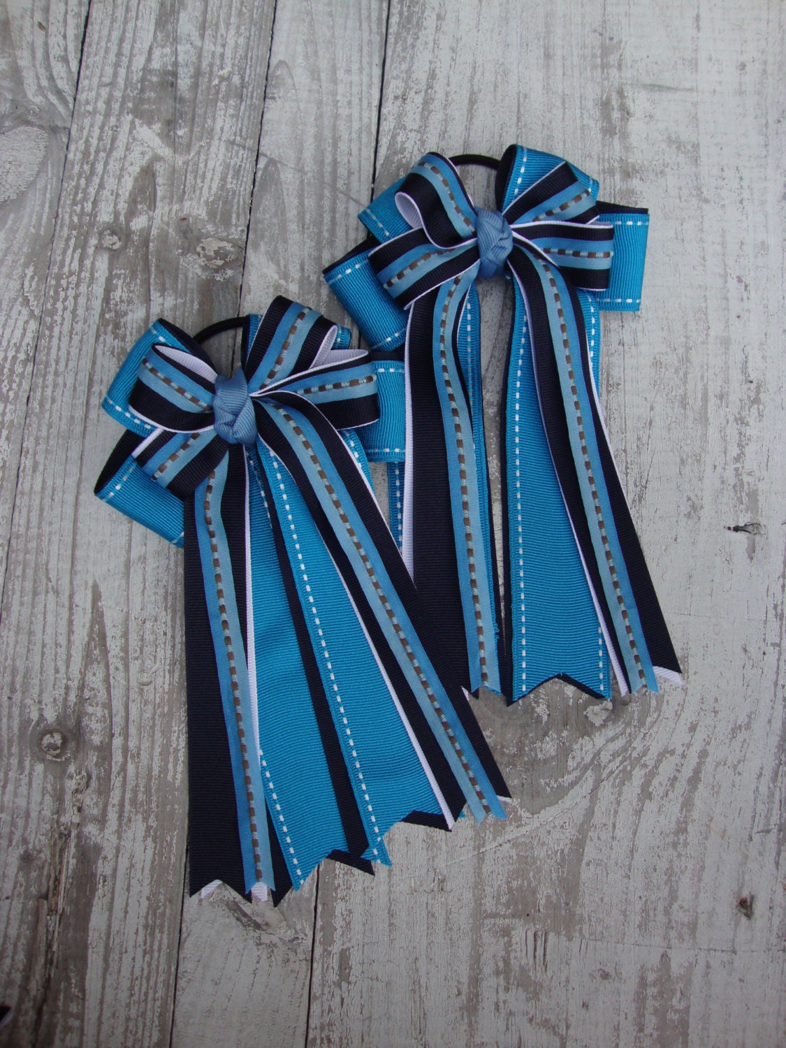 Pair of Pony Bow Hair Ribbons Horse Show Competition