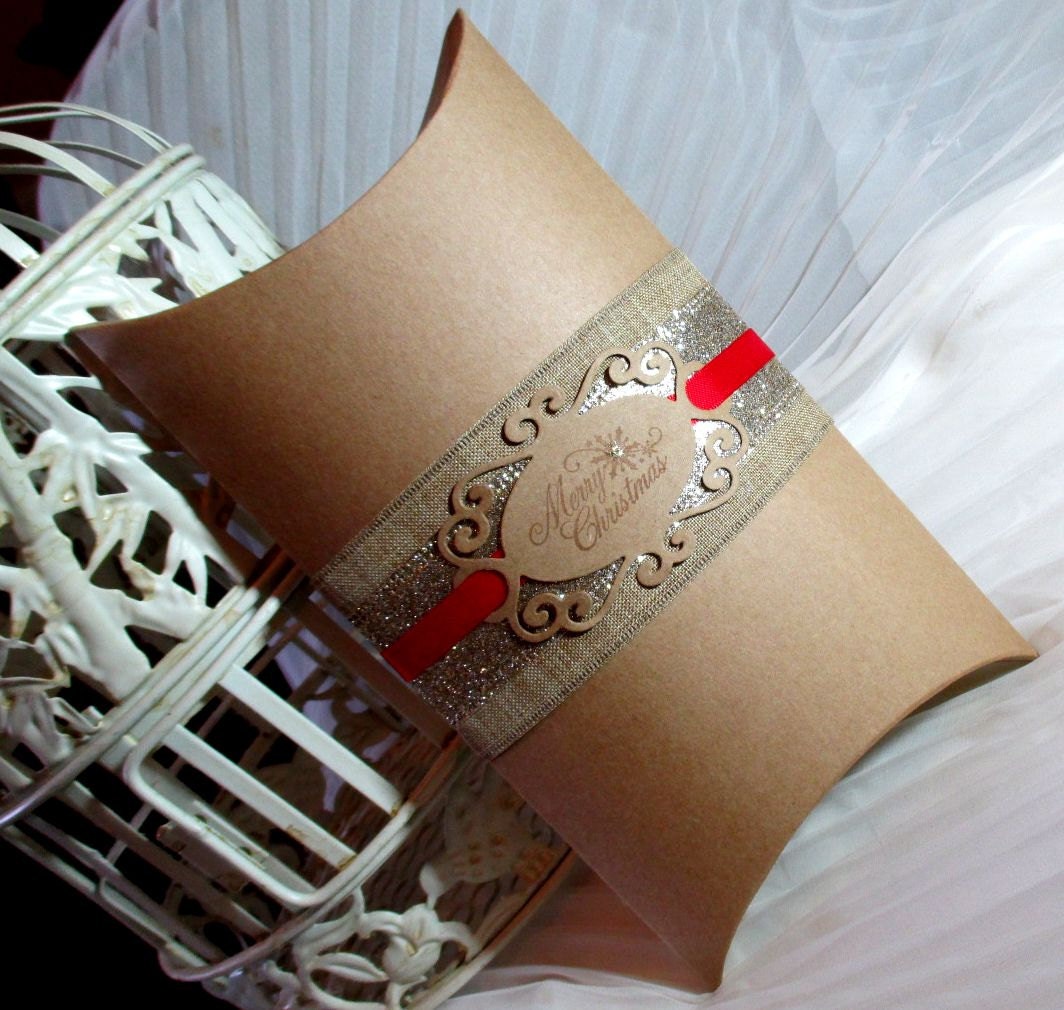 3 LARGE Christmas Pillow Boxes Christmas Gift Boxes by Pedoozle
