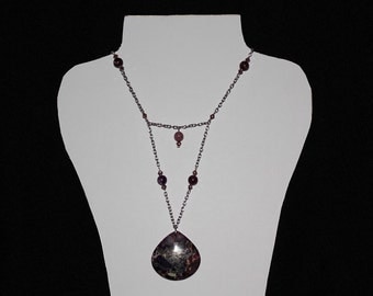 Purple Sea Sediment Jasper Necklace One Of A Kind
