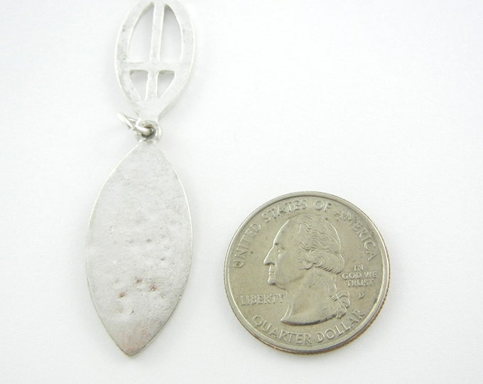 Silver-tone Religious Inscription Fish Symbol Pendant