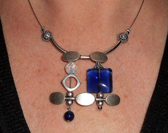 Statement Necklace, metal jewelry, funky necklace, boho chic necklace, unique necklaces, designer jewelry, asymmetric jewelry, boho jewelry