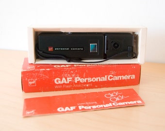 Vintage GAF Personal Camera Handheld Point and Shoot with Flash Attachment