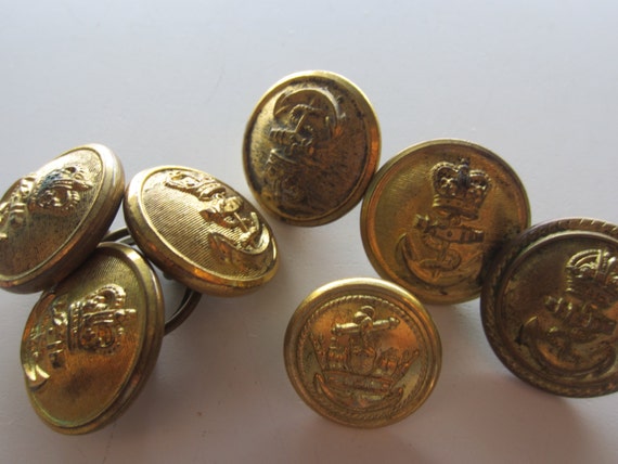 Vintage Buttons British Navy Military London by pillowtalkswf