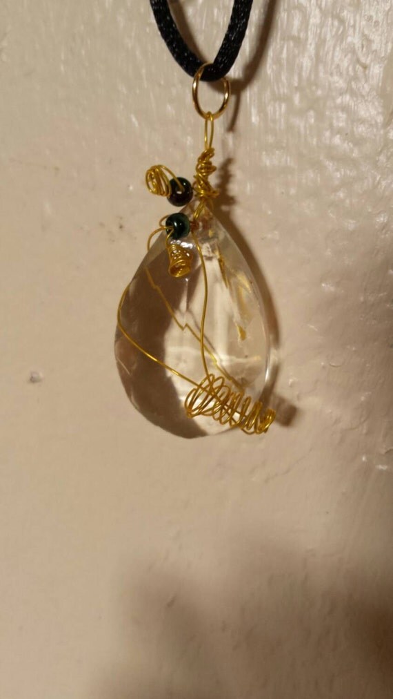 Items similar to Leaded Crystal Pendant Necklace on Etsy