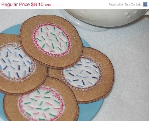 SALE Set of 4 cookies with sprinkles Il_570xn