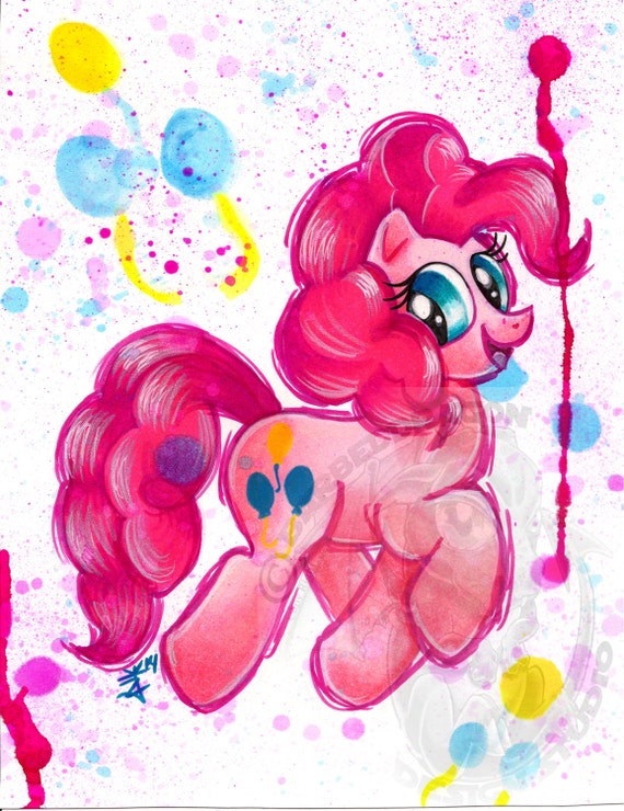 Pinkie Pie Giclee Print My Little Pony Watercolor All Sizes