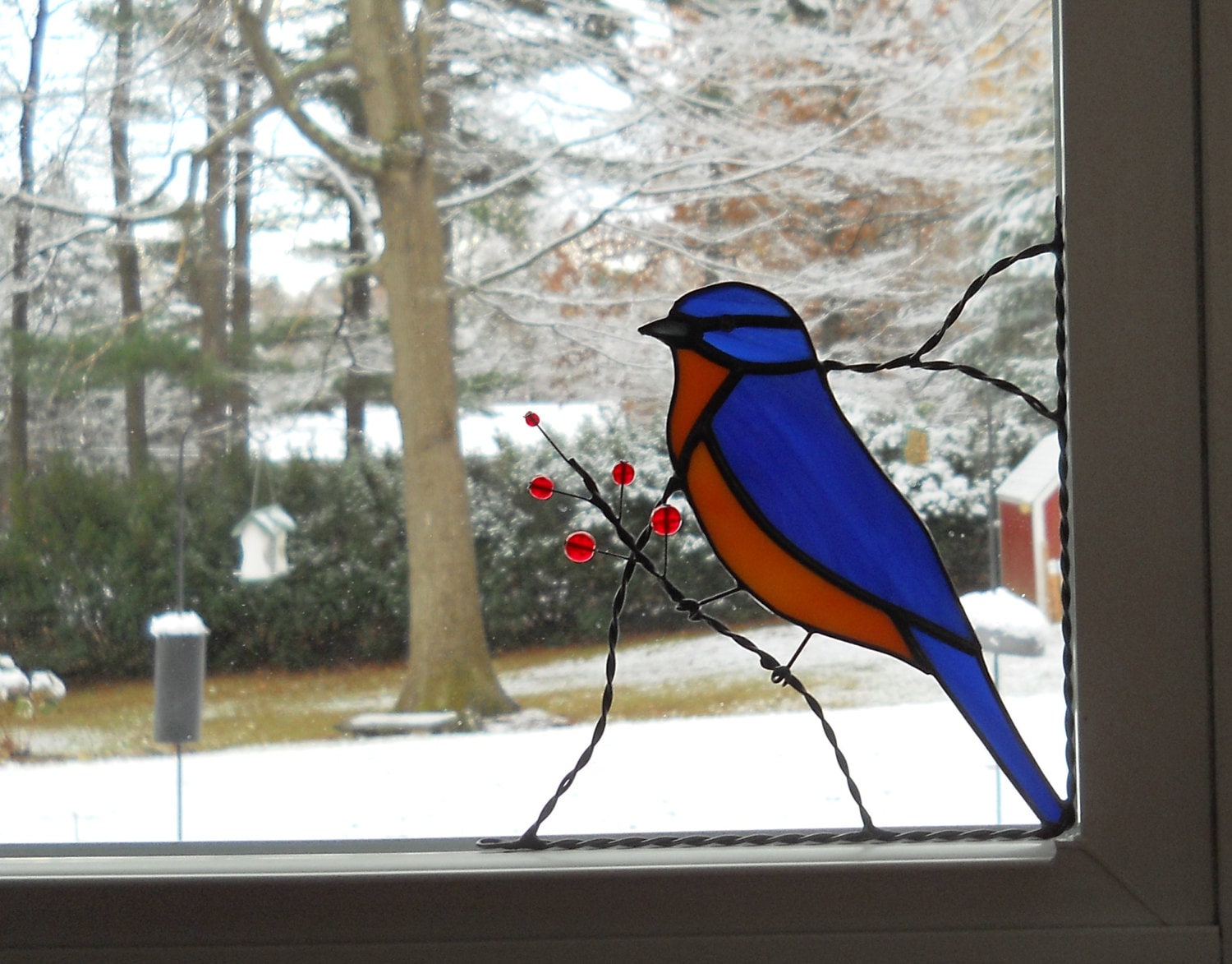 blue bird stained glass window corner decor bottom right blue bird stained glass window corner decor bottom right