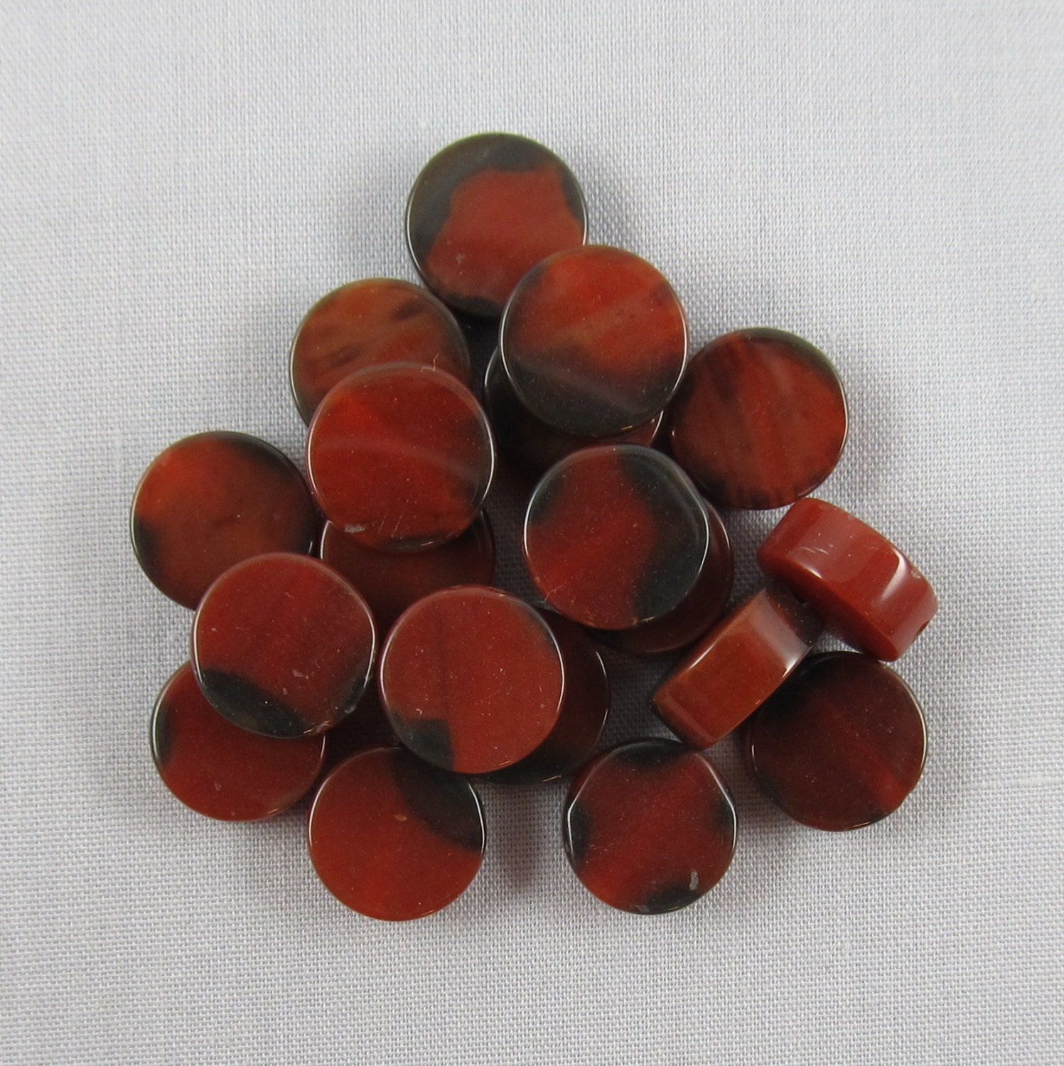 50% OFF SALE Dark Red Banded Agate 10mm Flat by DestashAvenue