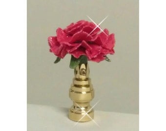 Carnation Lamp Finial Hand Crafted in Custom Colors