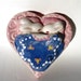 Snuggle Bunny Rabbit Miniature Paperweight, Art Sculpture Animal Decor Bunny Heart Bed With Flowers, Next Day Shipping