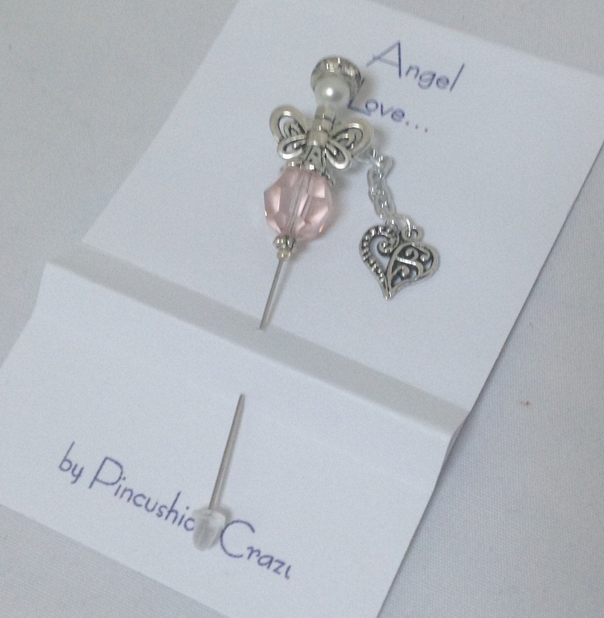 Angel Stick Pin Angel Love Heart Dangle Lapel Pins