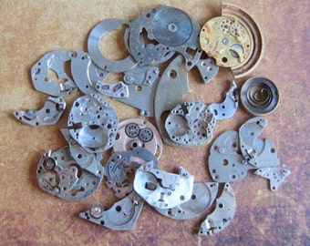 Vintage WATCH PARTS gears - Steampunk parts - u5 Listing is for all the watch parts seen in photos