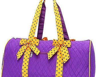 Personalized Quilted Duffle Bag Dan ce Ballet Cheer Purple Gold ...