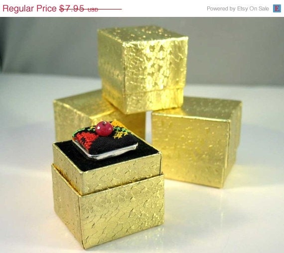12 Ring Box Jewelry Boxes Elegant Gold Foil Black Insert