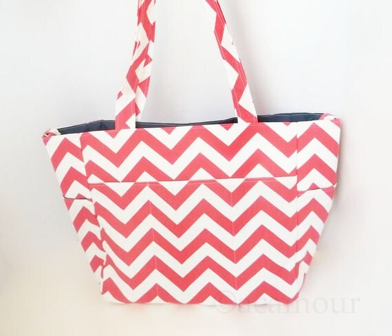 Diaper Bag - in Chevron or Design Your Own Baby Bag - Large Tote bag ...