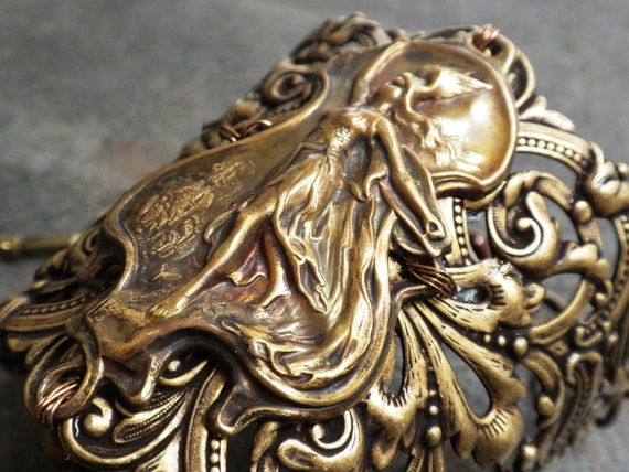 Viking Jewelry Valkyrie Norse Goddess Wide Cuff by Serrelynda