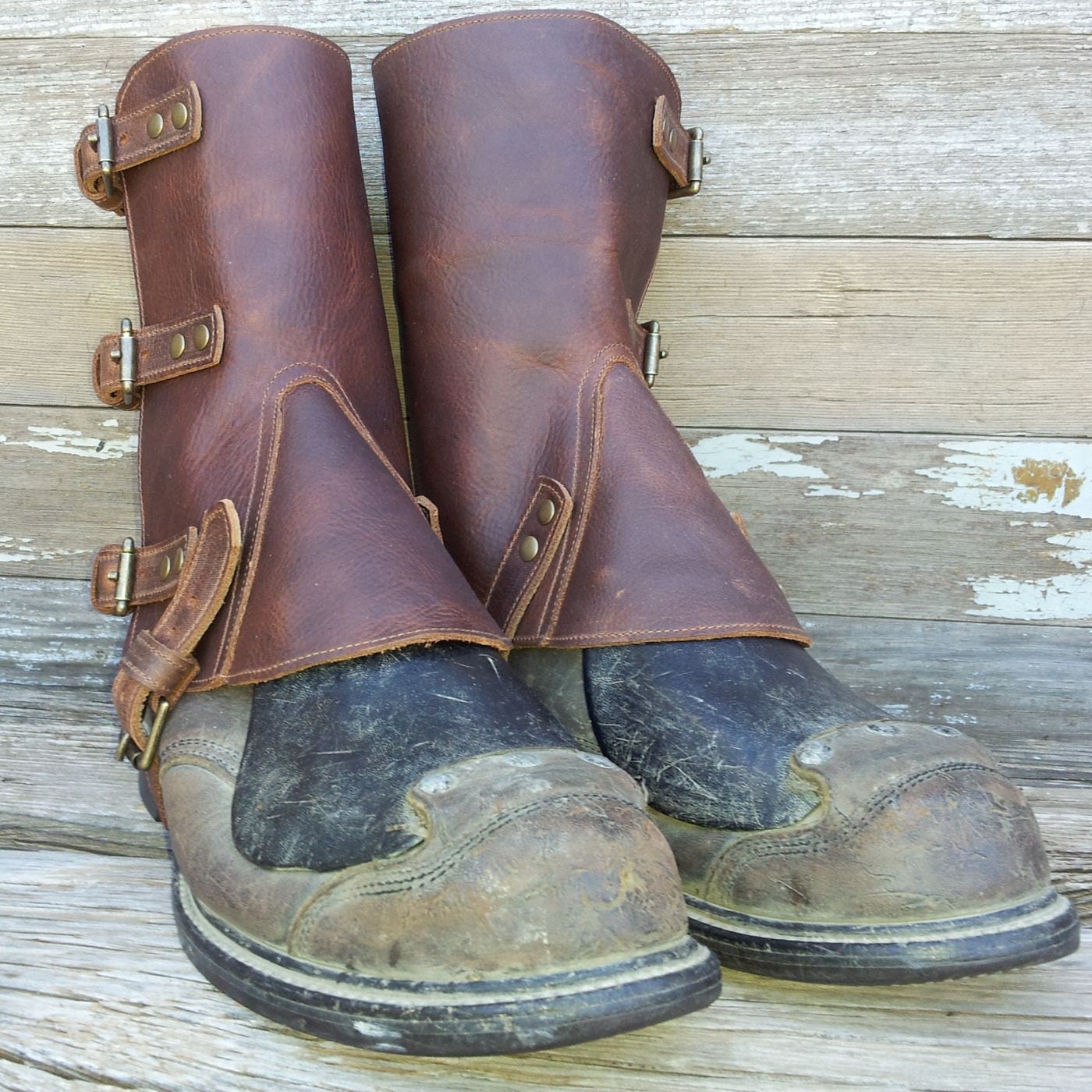 Swiss Military Style Gaiters Spatter Guards Spats in Oiled