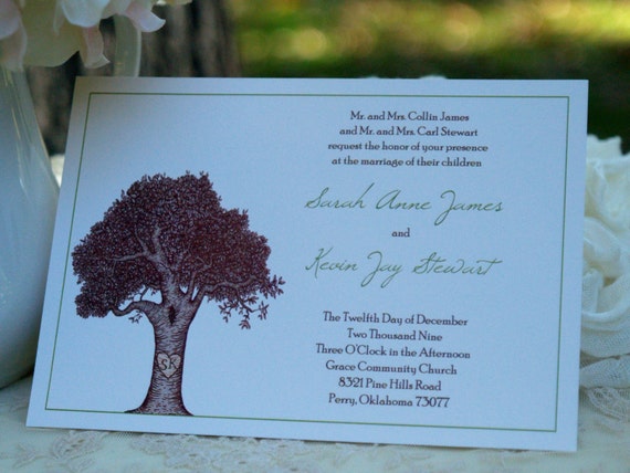 Tree Initials Wedding Invitations 6