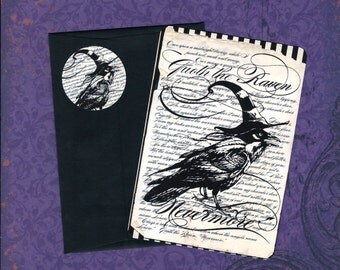 Halloween Cards w/ Stickers, Raven Cards, Halloween Raven
