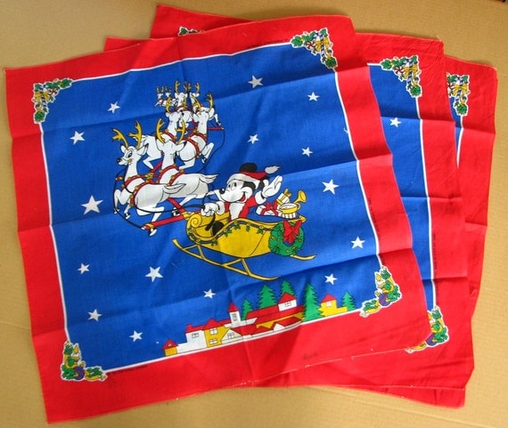 christmas Mouse Mickey material, runner Christmas bandanas, Claus  mickey   table sleigh Santa