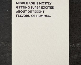 hummus. letterpress card. #904