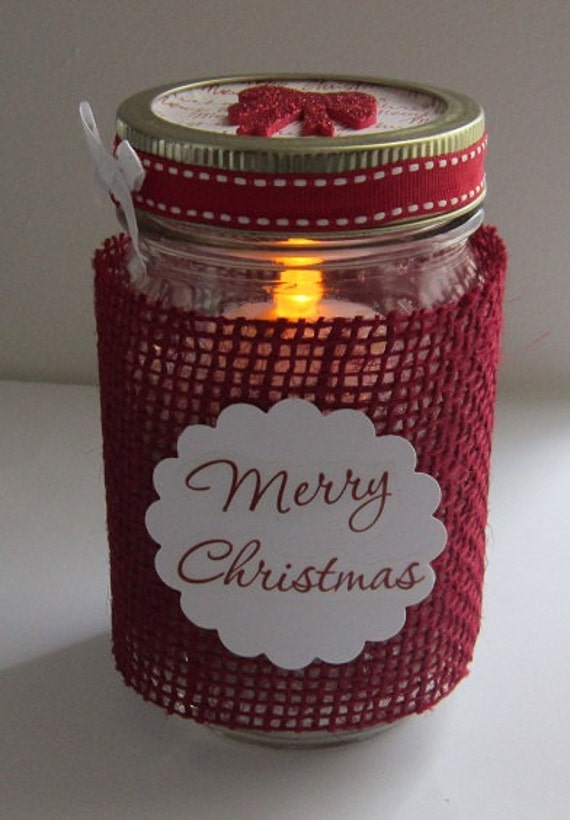 Christmas Mason Jar Tea Light Candle