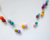 Desert Dream felt ball garland - colorful felt garland - 2cm felt balls - housewarming gift - sunset colors - desert decor - modern garland