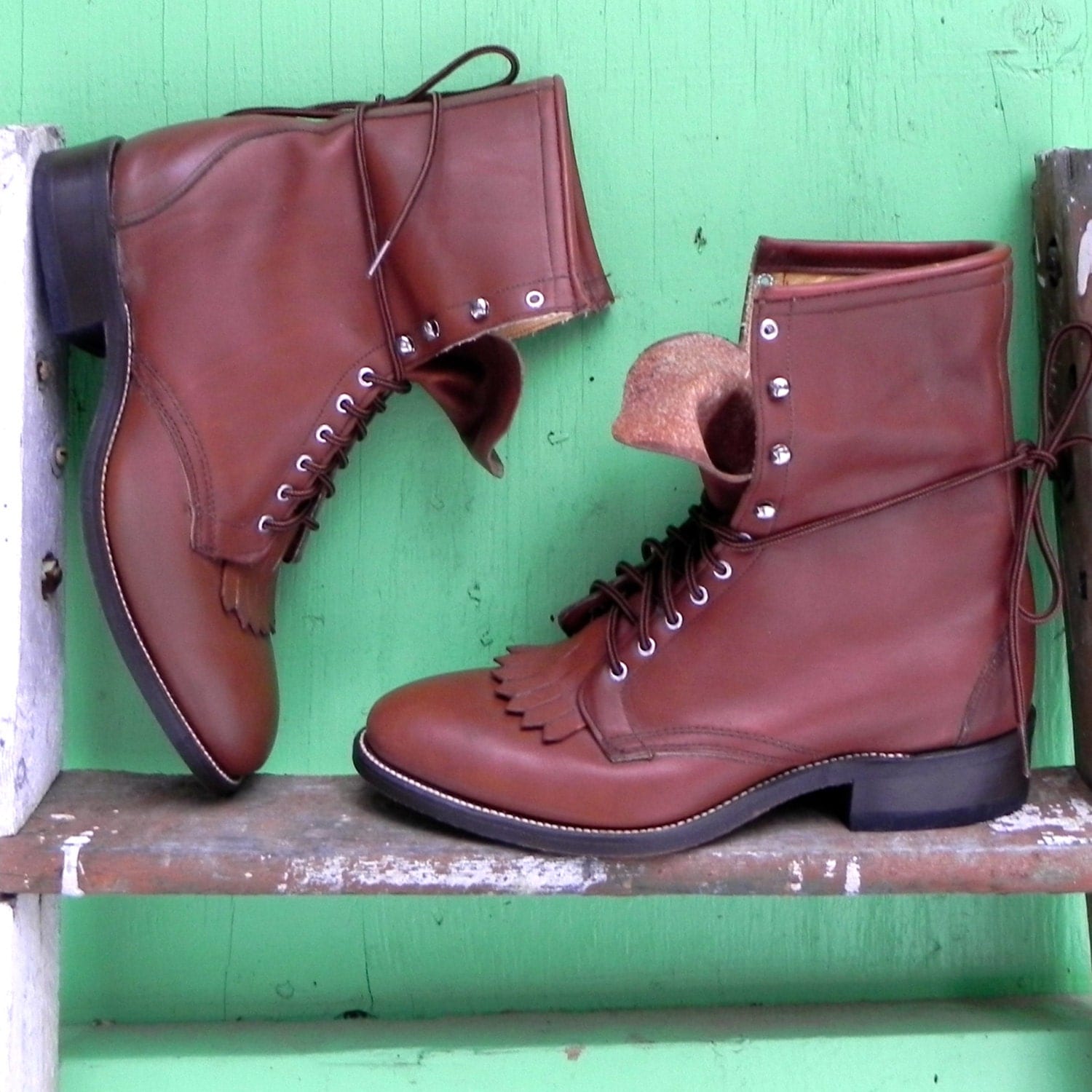 vintage laredo lace up boots