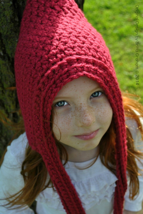 Chunky Pixie Hat Crochet Pattern in Toddler, Child and Adult Sizes No.311 Digital Download PDF